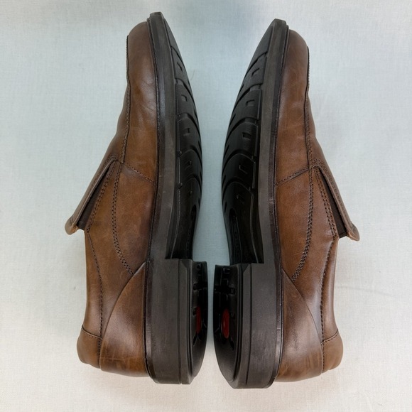 Ecco Holton Shoes Mens Loafer Brown Leather Apron Toe Comfort Slip On Size 10 - Picture 10 of 14